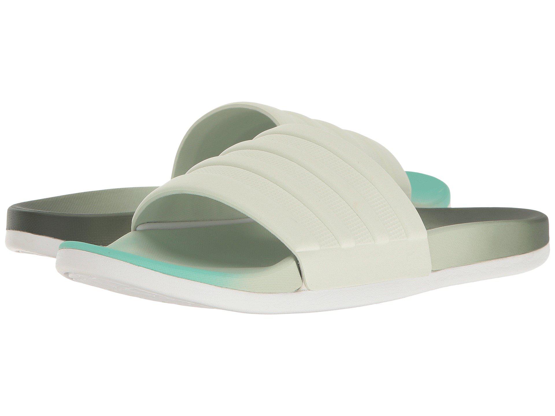 adidas cloudfoam slides green